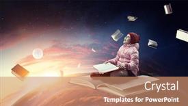  Presentation with girl reading - Slides enhanced with little-girl-reading-a-book background and a coral colored foreground