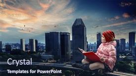  Presentation with girl reading - PPT layouts featuring little-girl-reading-a-book background and a navy blue colored foreground