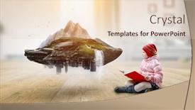  Presentation with girl reading - Slide set having little-girl-reading-a-book background and a lemonade colored foreground