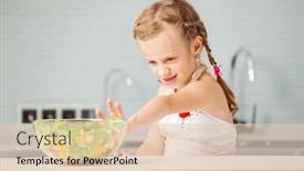  Presentation with child eat - Beautiful PPT theme featuring little-girl-refuses-to-eat backdrop and a lemonade colored foreground