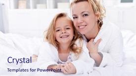  Presentation with relaxing - Theme enhanced with little girl relaxing after bath background and a sky blue colored foreground