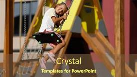  Presentation with swing - PPT theme with little-girl-ride background and a tawny brown colored foreground