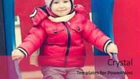  Presentation with roller coaster - Colorful slide set enhanced with little girl riding a roller coaster in a pink jacket backdrop and a red colored foreground
