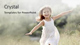  Presentation with country - Slides with little girl running in country background and a light gray colored foreground