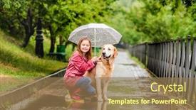  Presentation with sharing - Presentation consisting of little-girl-sharing-umbrella background and a coral colored foreground