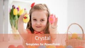  Presentation with kids hand prints paint - Presentation theme enhanced with little-girl-showing-her-hand background and a coral colored foreground