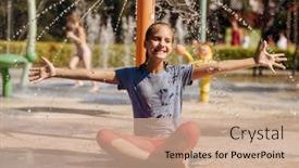  Presentation with yoga - Beautiful slide set featuring little-girl-sitting-in-yoga backdrop and a coral colored foreground