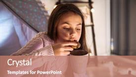  Presentation with christmas chocolate - Theme enhanced with little girl sitting inside childrens background and a coral colored foreground