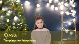  Presentation with christmas magic - Cool new PPT theme with little-girl-sitting-near backdrop and a tawny brown colored foreground