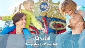  Presentation with standing sitting - PPT theme having little girl sitting on shoulder background and a teal colored foreground