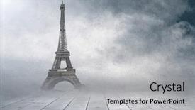  Presentation with outdoors - Beautiful PPT theme featuring paris kids - little girl sitting outdoors backdrop and a light gray colored foreground