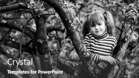  Presentation with black white tree - PPT layouts featuring little-girl-sitting background and a dark gray colored foreground