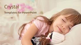  Presentation with doll - Cool new slide deck with little girl sleeping with doll backdrop and a lemonade colored foreground
