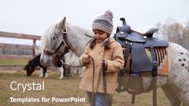  Presentation with weekend - Beautiful PPT theme featuring little-girl-spending-weekend backdrop and a coral colored foreground
