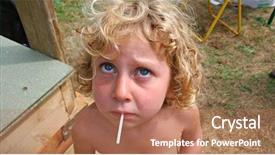  Presentation with lolly - Slide deck enhanced with little girl sucking her lolly background and a coral colored foreground