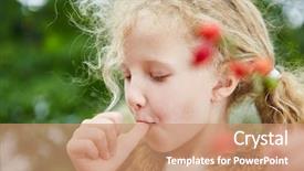  Presentation with rose hips - Presentation design consisting of little girl sucking her thumb background and a coral colored foreground