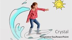  Presentation with surfing - Slide deck consisting of little-girl-surfing-on-colored background and a white colored foreground