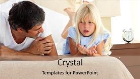  Presentation with children talking - Beautiful PPT layouts featuring little girl talking seriously backdrop and a coral colored foreground