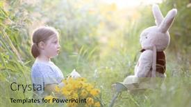  Presentation with teaching - Beautiful slides featuring little-girl-teaching-her-teddy backdrop and a mint green colored foreground