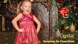  Presentation with merry christmas and new year - Colorful PPT theme enhanced with little-girl-tells-a-poem backdrop and a tawny brown colored foreground