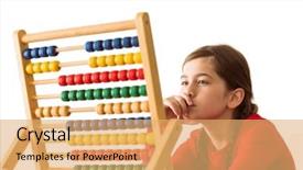  Presentation with cheerful stylish city girl using - Colorful slides enhanced with little girl using an abacus backdrop and a yellow colored foreground