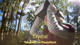  Presentation with virtual reality - Colorful presentation theme enhanced with little-girl-using-virtual-reality backdrop and a tawny brown colored foreground