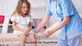  Presentation with 4 years old children and doctor - Beautiful presentation featuring neurology - little girl visiting old female backdrop and a soft green colored foreground