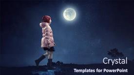  Presentation with alone - Slides consisting of little-girl-walking-at-night background and a navy blue colored foreground