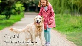  Presentation with golden - PPT theme consisting of little-girl-walking-with-golden background and a lemonade colored foreground