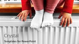  Presentation with feet - Amazing slides having little-girl-warms-her-hands backdrop and a light gray colored foreground