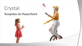  Presentation with juggling - Presentation theme with little-girl-watching-a-young and a white colored foreground