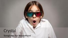  Presentation with movie - Beautiful presentation theme featuring little girl watching backdrop and a light gray colored foreground