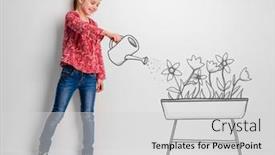  Presentation with sketch urbanism - Presentation theme enhanced with little-girl-watering-flowers background and a light gray colored foreground