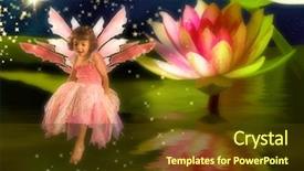  Presentation with fairy - Presentation theme with little girl wearing a fairy background and a tawny brown colored foreground