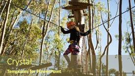  Presentation with forest bridge - Audience pleasing presentation design consisting of little-girl-wearing-helmet-try backdrop and a tawny brown colored foreground
