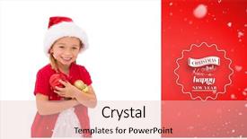  Presentation with hat - Audience pleasing presentation theme consisting of little girl wearing santa hat backdrop and a  colored foreground
