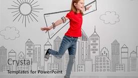  Presentation with self - PPT layouts featuring little-girl-wearing-self-made background and a light gray colored foreground