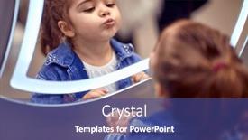  Presentation with mirror reflection - Presentation featuring little-girl-who-is-playing background and a ocean colored foreground