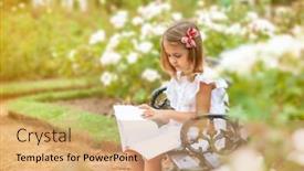  Presentation with outdoors - Slide deck enhanced with little-girl-with-a-book background and a coral colored foreground