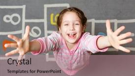  Presentation with baby girl announcement - Presentation consisting of little girl with baby doll background and a coral colored foreground