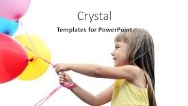  Presentation with balloons - Cool new slide deck with little-girl-with-balloons-outside backdrop and a white colored foreground