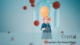  Presentation with covid vaccine - Audience pleasing presentation design consisting of little-girl-with-balloons backdrop and a light blue colored foreground