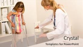  Presentation with broken leg - Colorful presentation enhanced with little girl with bandaged leg backdrop and a lemonade colored foreground