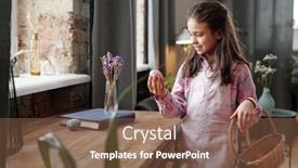  Presentation with christian easter jesus risen - Audience pleasing slide deck consisting of little-girl-with-basket-looking backdrop and a tawny brown colored foreground