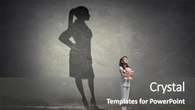  Presentation with girl power esami medie - Slide set enhanced with little girl with bear mixed background and a gray colored foreground