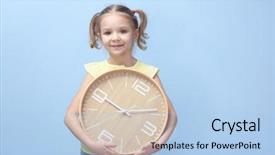  Presentation with clock - Amazing slides having little girl with big clock backdrop and a light blue colored foreground