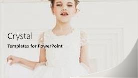  Presentation with hair dress - Audience pleasing theme consisting of little-girl-with-blond-hair backdrop and a light gray colored foreground