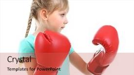  Presentation with boxing - Audience pleasing slide deck consisting of little girl with boxing gloves backdrop and a red colored foreground