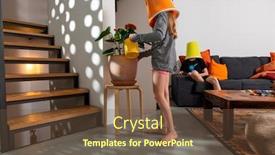  Presentation with home care - Presentation enhanced with little-girl-with-bucket background and a tawny brown colored foreground