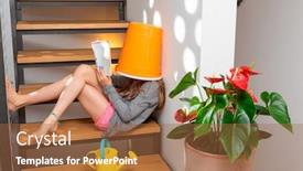  Presentation with home care - Presentation having little-girl-with-bucket background and a red colored foreground